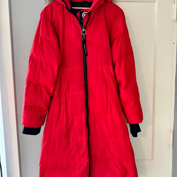 Canada Goose 3035L Mystique Red size XS woman Long parka with fur - Picture 3 of 16